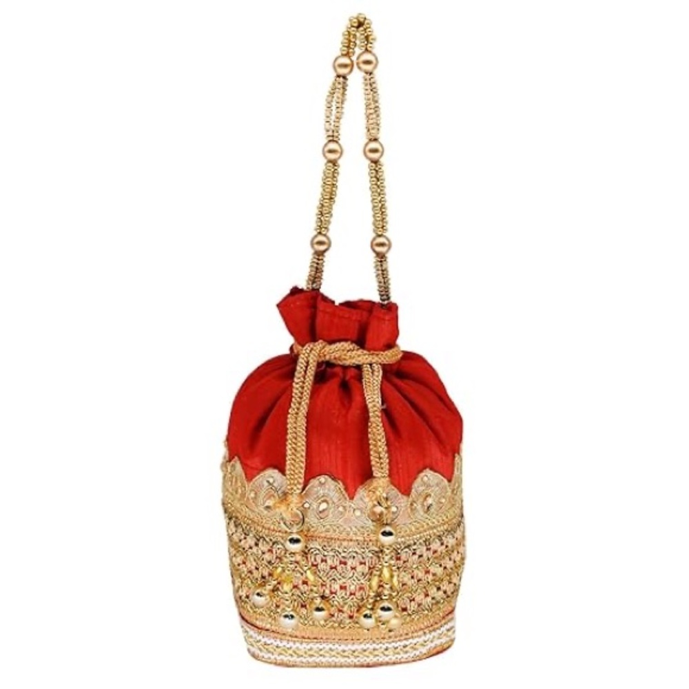 Indian Ethnic Potli Bag - Handmade Wedding Embroidered Purse